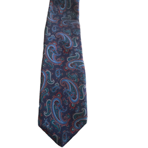 Giacomo Italia Elegant Paisley Silk Tie – Navy & Red